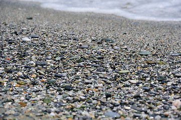 Image showing Sea pebbles ath th beach