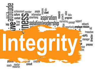 Image showing Integrity word cloud with yellow banner