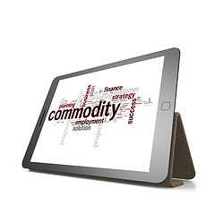 Image showing Commodity word cloud on tablet