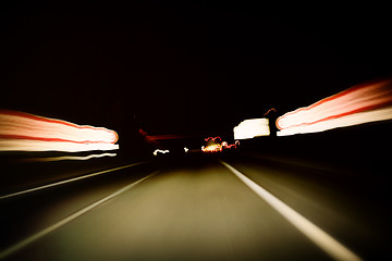 Image showing Night on the road