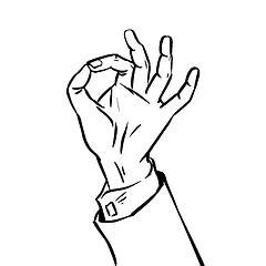 Image showing sketch success hand gesture OK