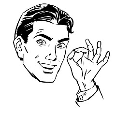 Image showing Sketch a man wants gesture okay