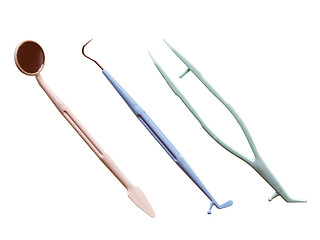 Image showing Retro look Dentist tools isolated
