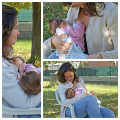 Image showing Woman breastfeeding set