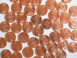 Image showing Dollar coins 1 cent