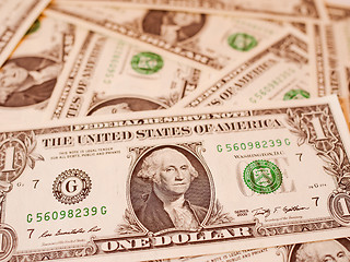 Image showing Retro look Dollar notes 1 Dollar