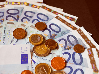 Image showing Retro look Euro bank notes