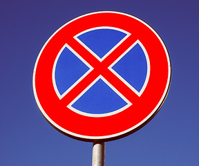 Image showing Retro look No parking sign