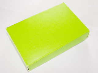 Image showing Retro look Green yellow paper box