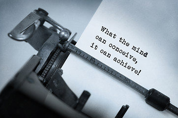 Image showing Vintage inscription made by old typewriter