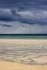 Image showing  sand isle beach sky in indian ocean 