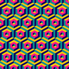 Image showing Seamless abstract 3d background with hexagonal elements. 