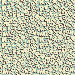 Image showing Vector illustration of seamless pattern with letters. 