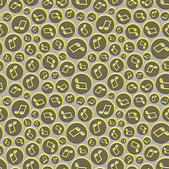 Image showing Musical seamless pattern with music notes. 