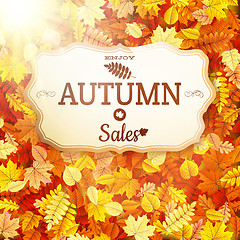 Image showing Autumn sale vntage signboard. EPS 10