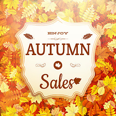 Image showing Autumn sale vntage signboard. EPS 10