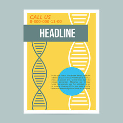 Image showing Science brochure flyer design template with DNA