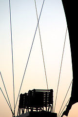 Image showing silhouette of burner in hot air balloon