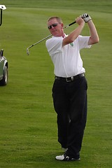 Image showing Male golfer playing