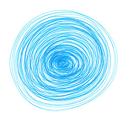 Image showing Abstract blue drawn round elements for design