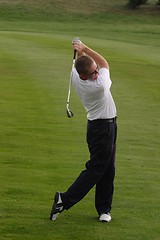 Image showing Male golfer playing