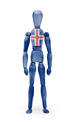 Image showing Wood figure mannequin with flag bodypaint - Iceland