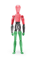 Image showing Wood figure mannequin with flag bodypaint - Libya