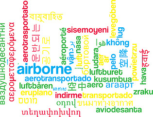 Image showing Airborne multilanguage wordcloud background concept