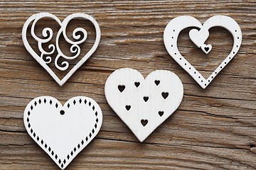 Image showing Wooden hearts.