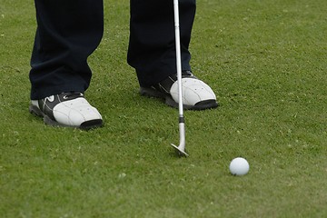 Image showing Male golfer playing