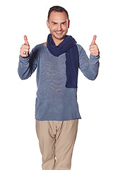 Image showing Man gesturing thumb up