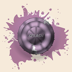 Image showing Metallic button splattered with paint