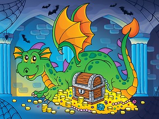 Image showing Dragon with treasure theme image 2