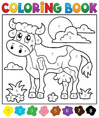 Image showing Coloring book cow theme 2