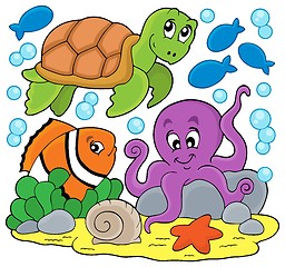 Image showing Sea animals thematic image