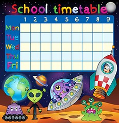 Image showing School timetable space fantasy theme