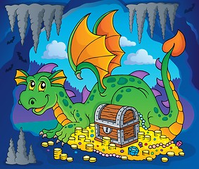 Image showing Dragon with treasure theme image 3