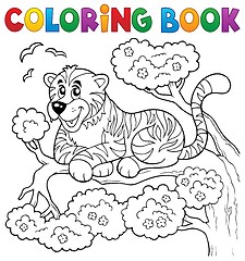 Image showing Coloring book tiger theme 1