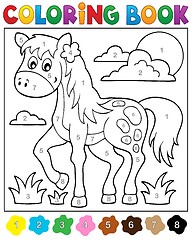 Image showing Coloring book with horse
