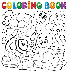 Image showing Coloring book with sea animals 5