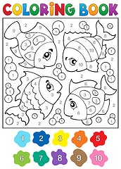 Image showing Coloring book with fish theme 3