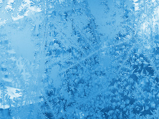 Image showing Ice pattern on winter glass