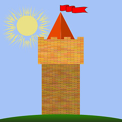 Image showing Old Red Brick Castle