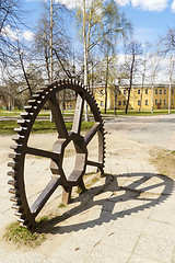 Image showing Old huge iron cogwheel