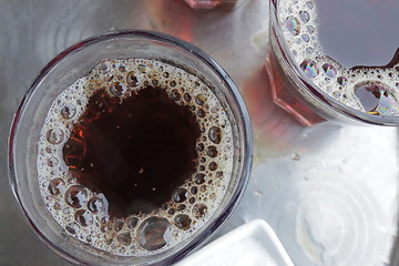 Image showing Foam and bubbles form on the surface after pouring a cup of tea 92