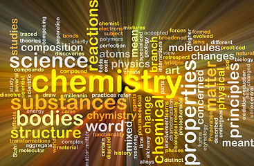 Image showing Chemistry background concept glowing