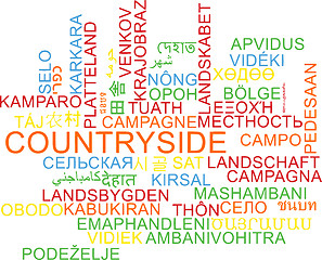 Image showing Countryside multilanguage wordcloud background concept