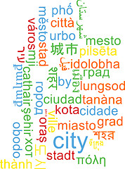 Image showing City multilanguage wordcloud background concept