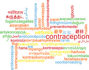 Image showing Contraception multilanguage wordcloud background concept