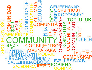Image showing Community multilanguage wordcloud background concept